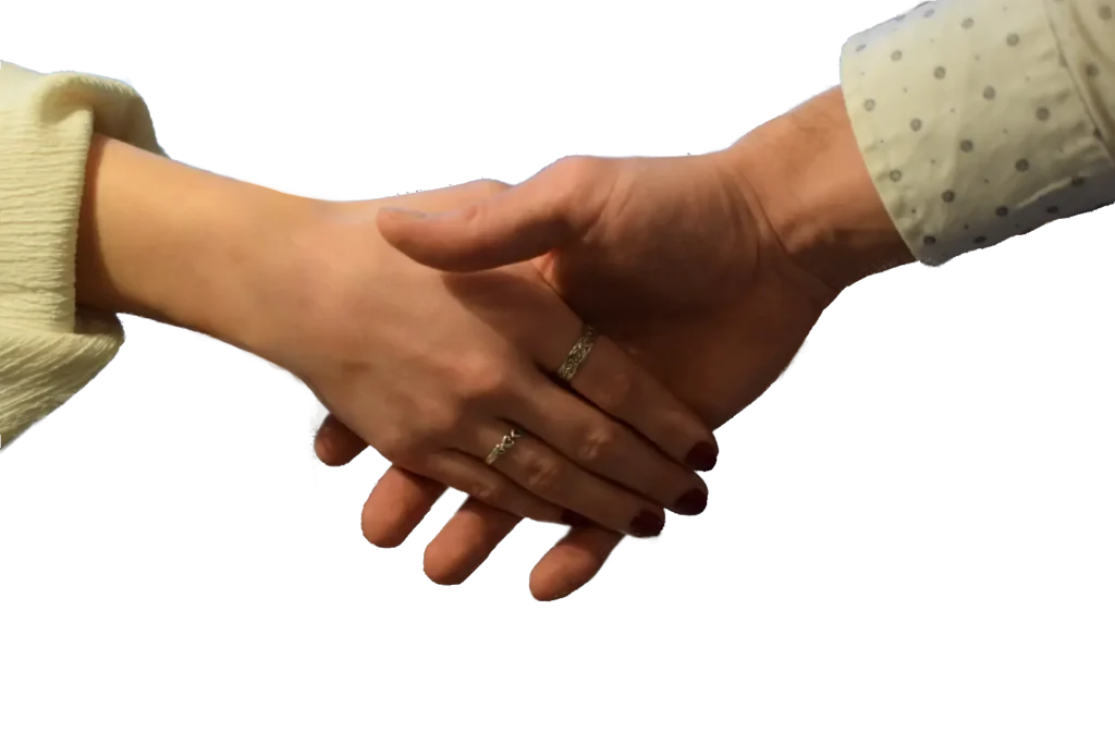 Schmuckbild, zwei Hände freigestellt beim Handschütteln